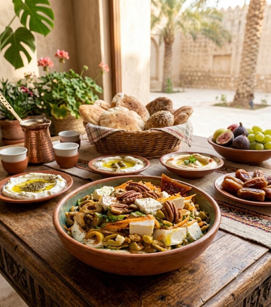 خلطة جبن للفطور بالفيتا والزيتون والخضار | وصفة سهلة وسريعة بدون طبخ